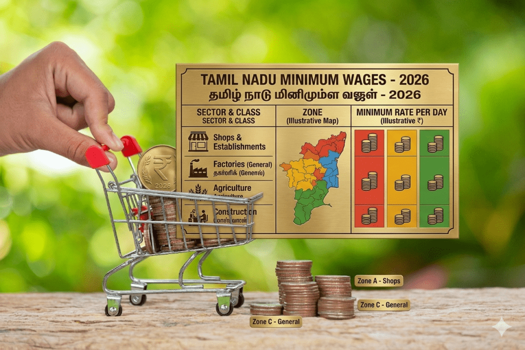 Tamil Nadu Minimum Wages 2026: Zone-Wise Rates for Shops, Establishments and All Sectors